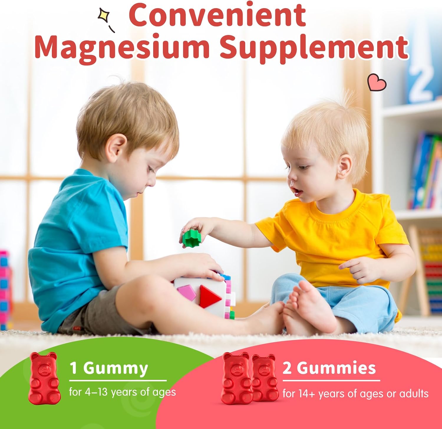 Magnesium Glycinate Gummies for Kids - Kids Magnesium Glycinate Gummies Supplement with L-Theanine, Vitamin B6, D3 for Kids & Adults Sleep Calm Relaxation Brain Bones,Sugar Free Raspberry 120ct