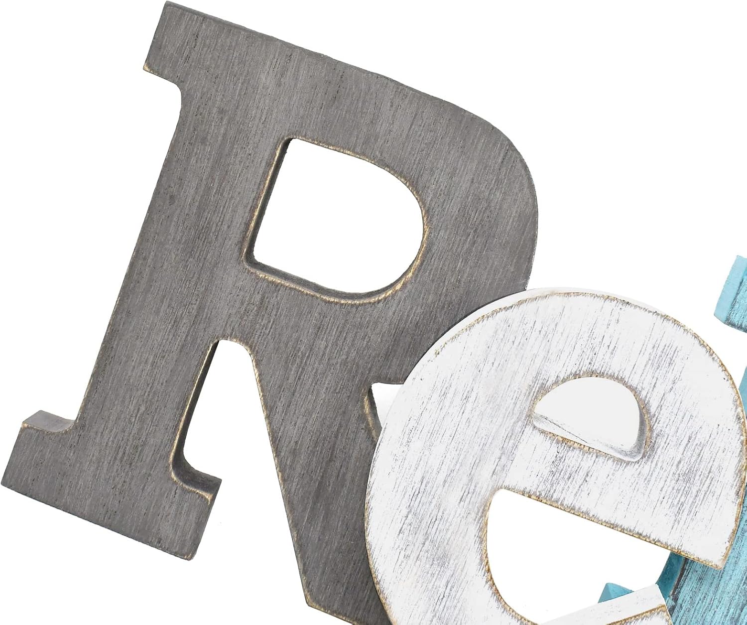 Rustic Wooden Teal Home Sign Decorative Cutout Letters Freestanding Block Word Sign Hanging Ornament Table Shelf Decor (Relax) - Image 5