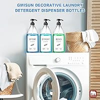 Vista 8 de GMISUN Dispensador de jabón de detergente para ropa, dispensador de detergente líquido para ropa, contenedor para decoración de lavandería