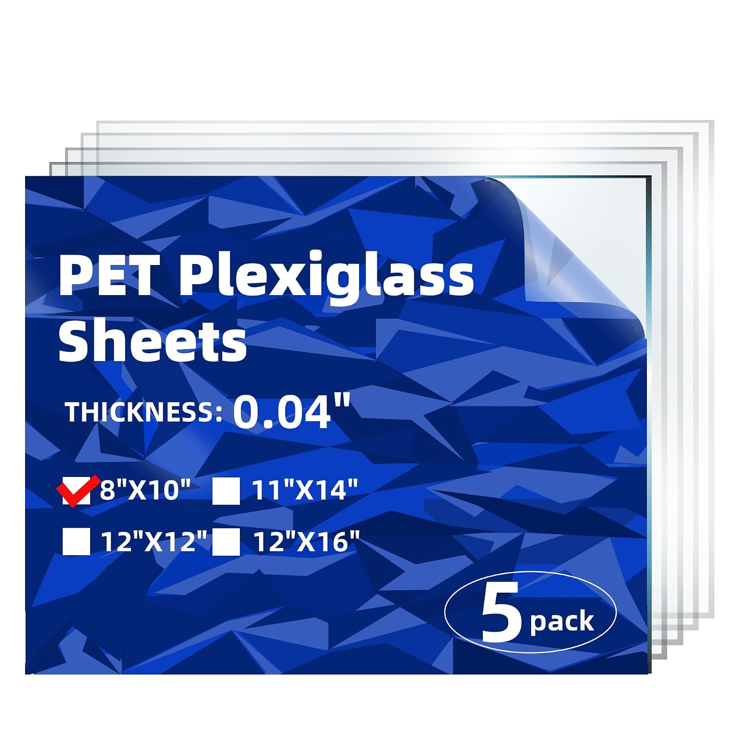 5-Pack de láminas de PET/plexiglás 8x10 pulg. transparente flexible miniatura 1