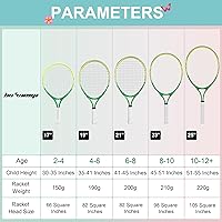Vista 2 de bo'weiqi Raqueta de tenis para niños de 17"-25" para edades de 2-12 años, raqueta de tenis juvenil ligera para niñas y niños, deportes al aire