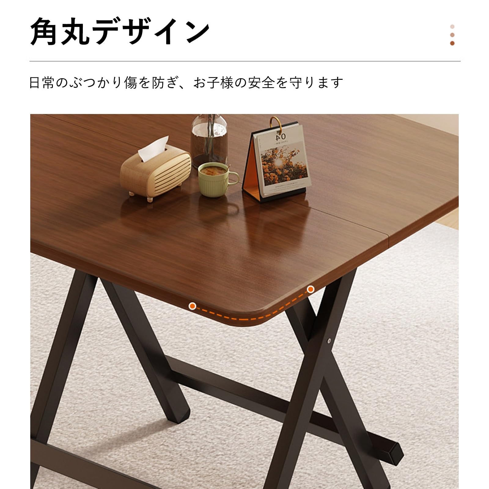 Amazon.co.jp: MTIETEME ダイニングテーブル 折り畳み 木製 幅60/70/80 