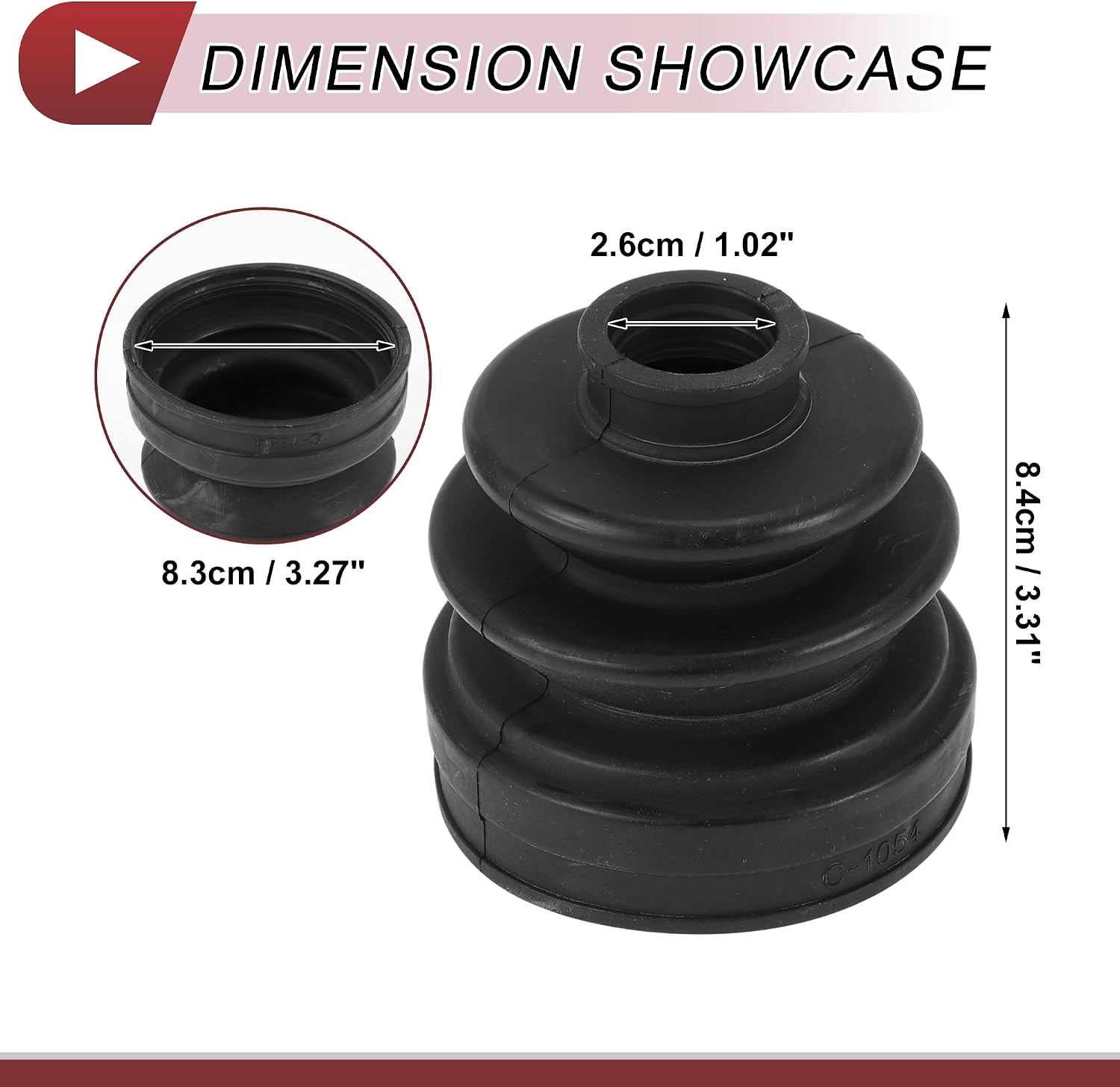 1 Set CV Joint Boot Kit for Mitsubishi Montero 2001-2006 Inner Constant Velocity Joint Boot W/Clamps No.MR528709 Black Rubber