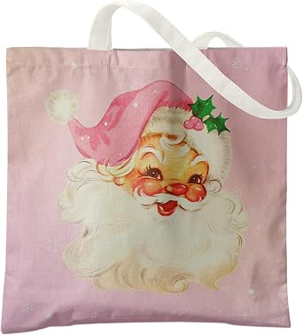 Christmas Santa Claus Canvas Tote Bag Gifts for Women,Christmas Canvas Bags Reusable Grocery Bags Shopping Bags