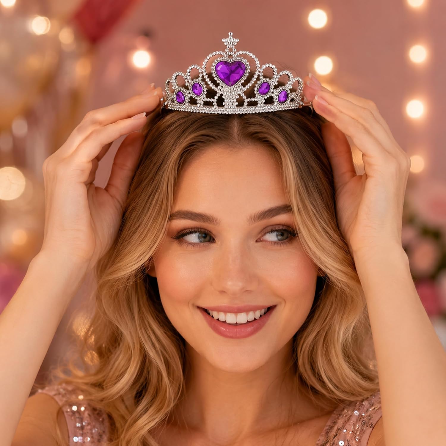12PCS Various Styles Plastic Princess Crowns
