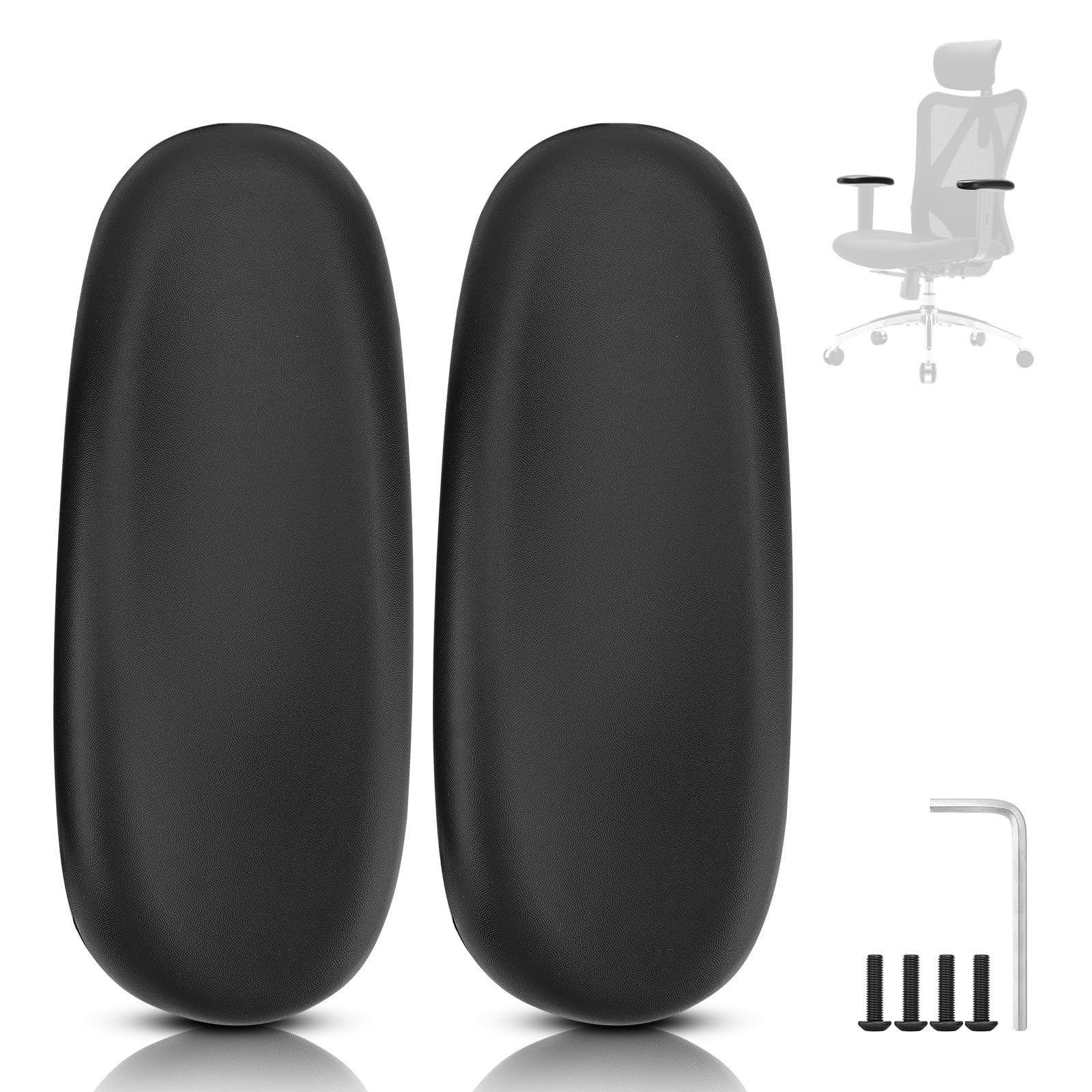 SINOLUXE Armrest pads replacement for Sihoo M18 office chair -Ergonomic office chair armrest replacement parts, arm pads caps for SIHOO M18 Chair,black