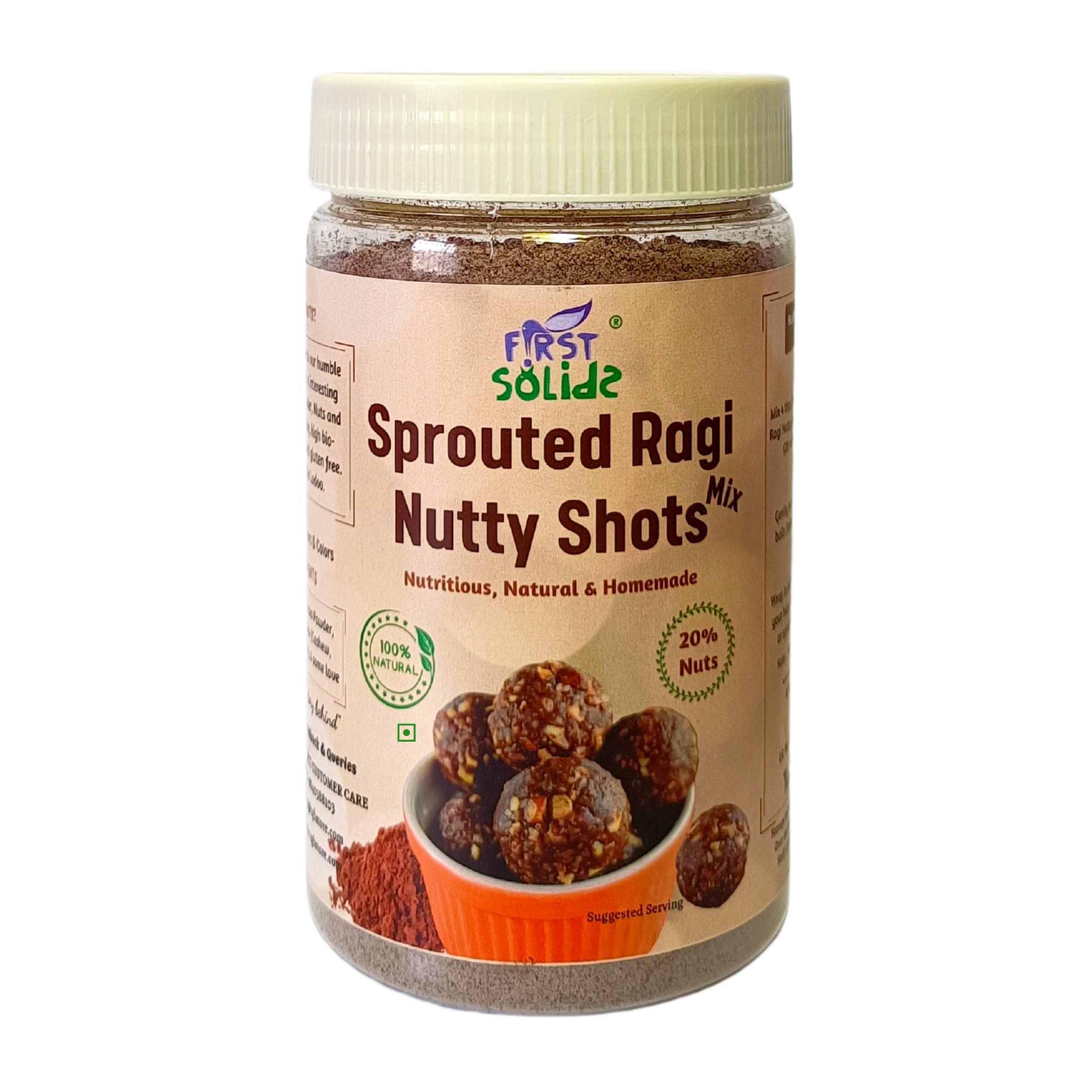 First Solids Sprouted Ragi Nutty Shots 300g - Fresh Chocolaty Healthy Natural Instant Ladoo Mix Kids Snacks - from The Great Banyan (B09QMD9SHB) Amazon Price History, Amazon Price Tracker