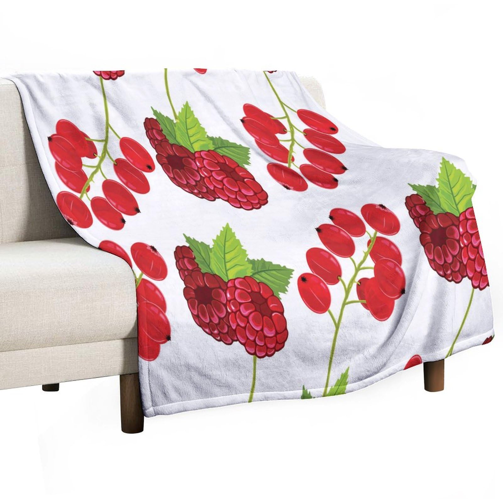 Couverture canneberges haut de gamme 177x203, plaid pelucheux pour lit et canapé