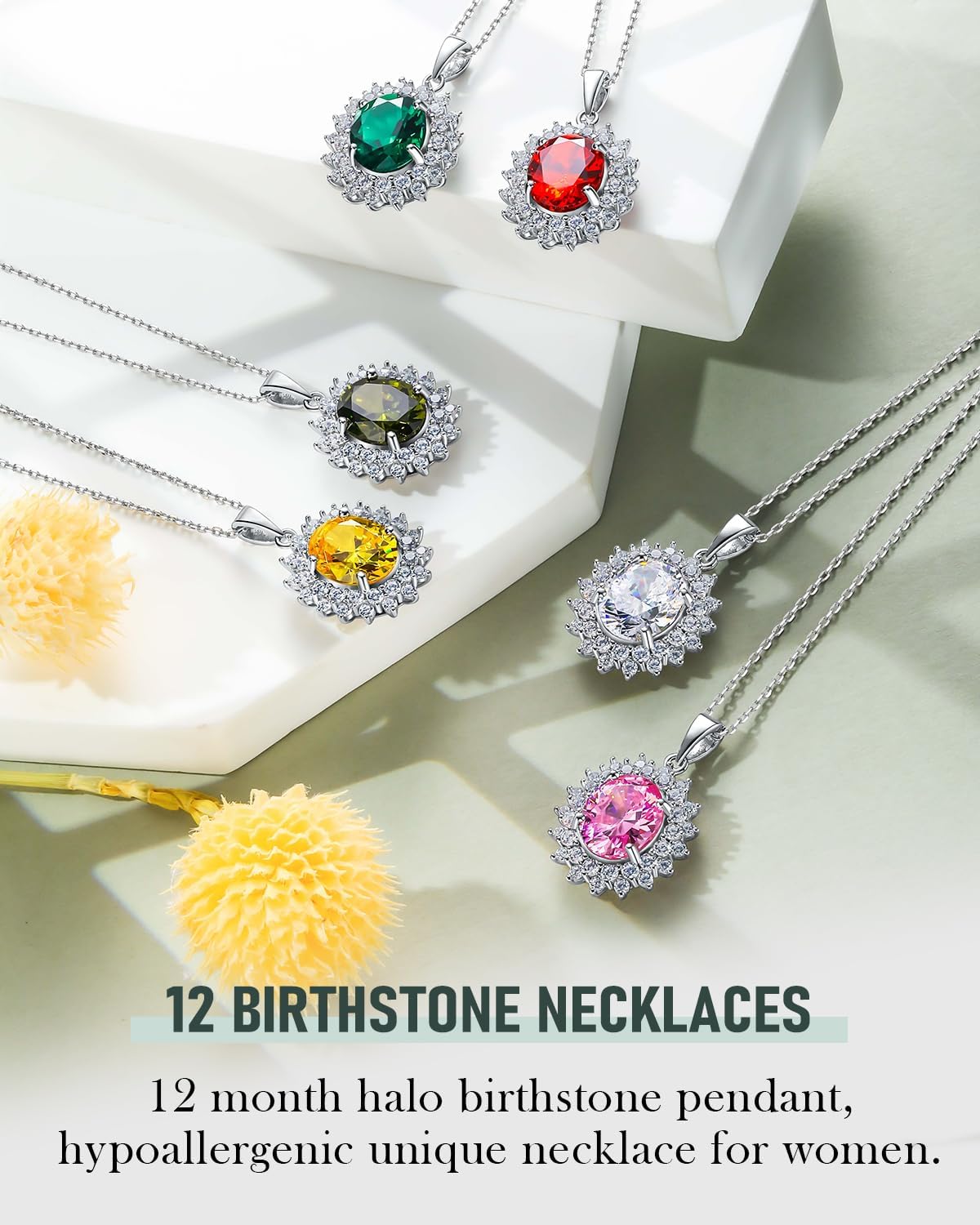 Sterling Silver Birthstone Necklace for Women Oval Solitaire Pendant Necklace Birthday/Anniversary/Wedding Jewelry(with Gift Box) - Image 6