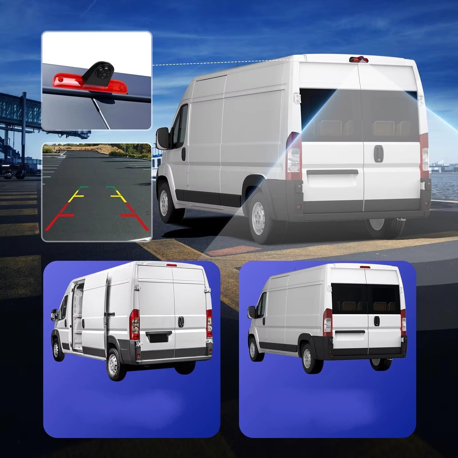 Lente Punto Ciego CVBS Impermeable Noche Luz Freno Coche Cámara Marcha Atrás para Fiat para Ducato 2006-2018 Protección estacionar