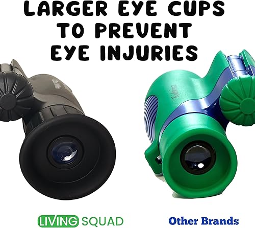 Miniatura 6 de Binoculares para niños de 8 x 21 pulgadas, color turquesa, de 3 a 12 años, a prueba de golpes para niños, óptica de alta resolución para observación