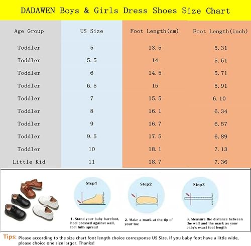 Miniatura 7 de DADAWEN - Zapatos de vestir para niña con cordones para uniforme de Oxford, cómodos, mocasines (niños pequeños)