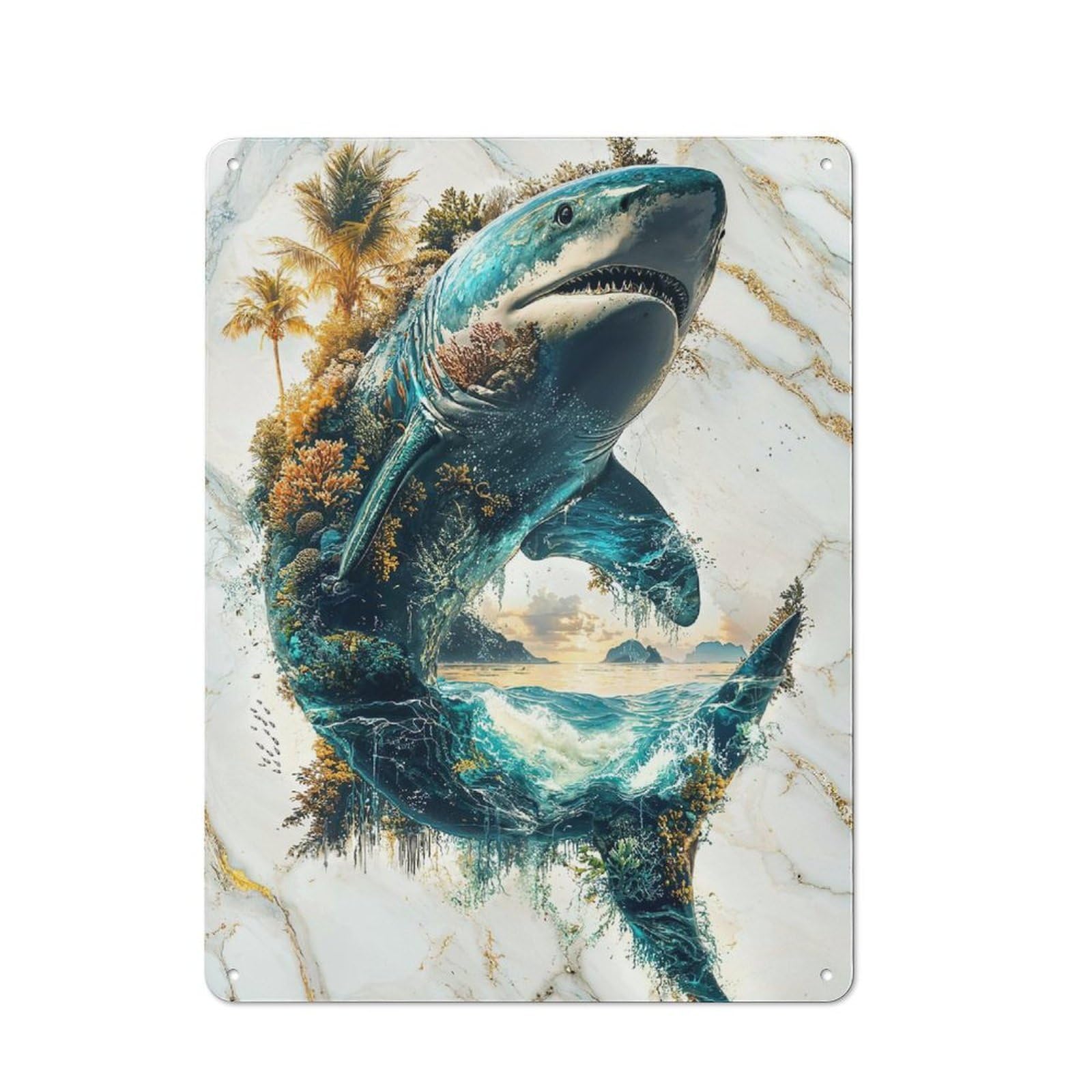 Junmoney The Depths Dominion Tin Wall Plaque 40X30cm With For Guest Room Or Hallway, For Metal Sign Collectors, For Garage And Workshop Walls