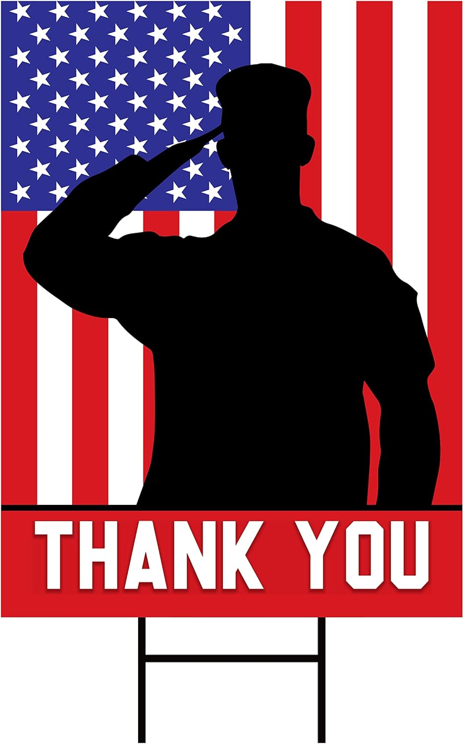 Memorial Day Yard Sign, Coroplast Remember and Honor Our Heroes American Independence Day Patriotic 4th of July Yard Sign with Metal H-Stake, VP708 (18" x 12", Double Sided)