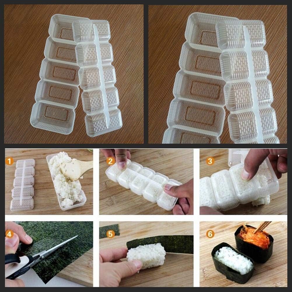 Cake Molds Maserfaliw 5 Grids Sushi Maker Nori Rice Ball Roll Mold DIY Onigiri Bento Kitchen Tool