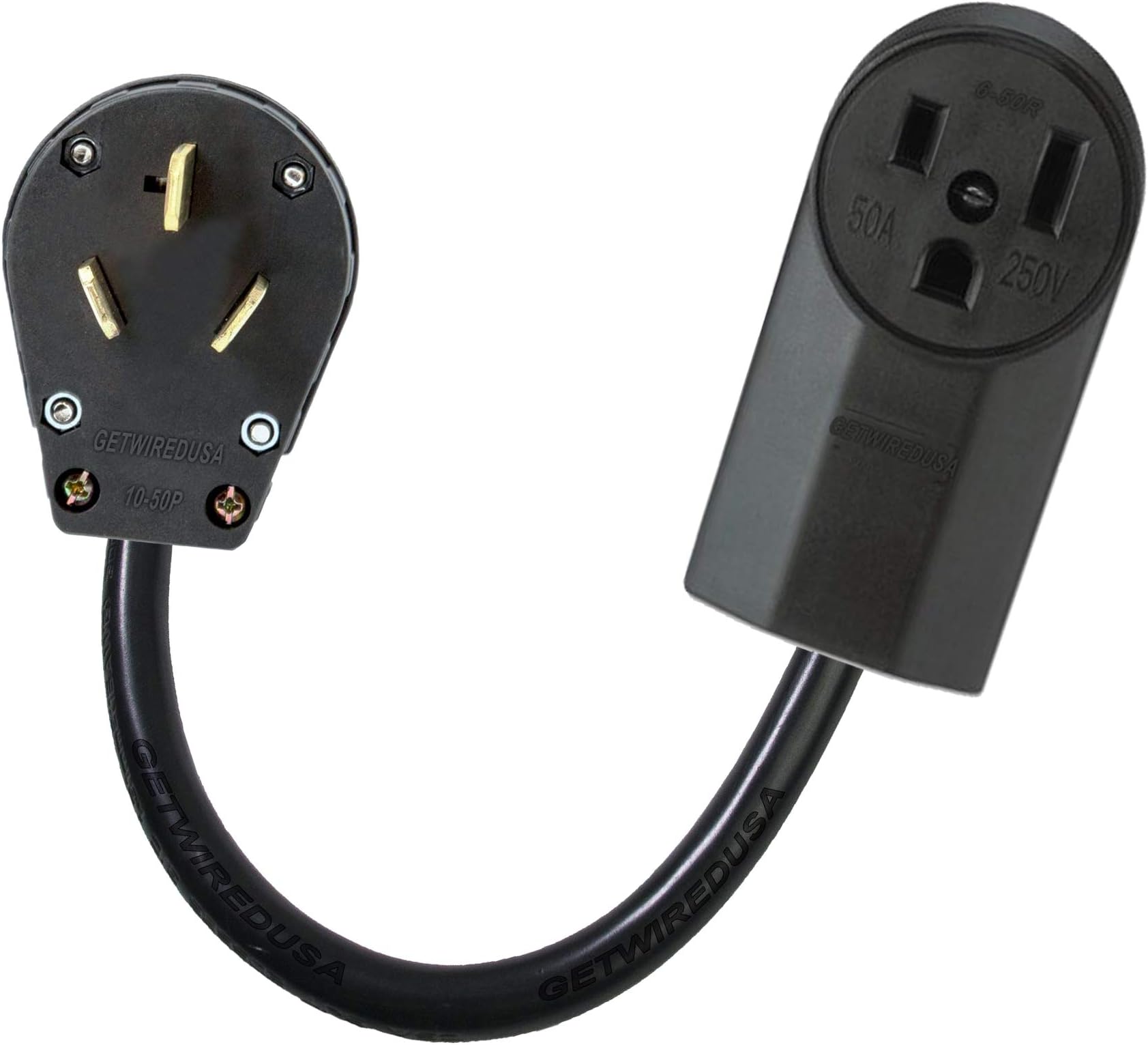 Tanning Bed Booth Power Adapter, 10-50P 3-Pin Male Range 220/250V Plug To 6-50R 3-Pin Receptacle Outlet Socket, Electrical Connector Cord Converter NEMA FX368TAN