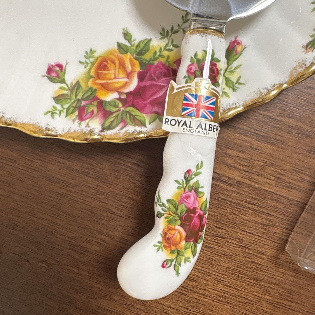 箱入りロイヤルアルバートオールドカントリーローズ ケーキ皿 サーバー