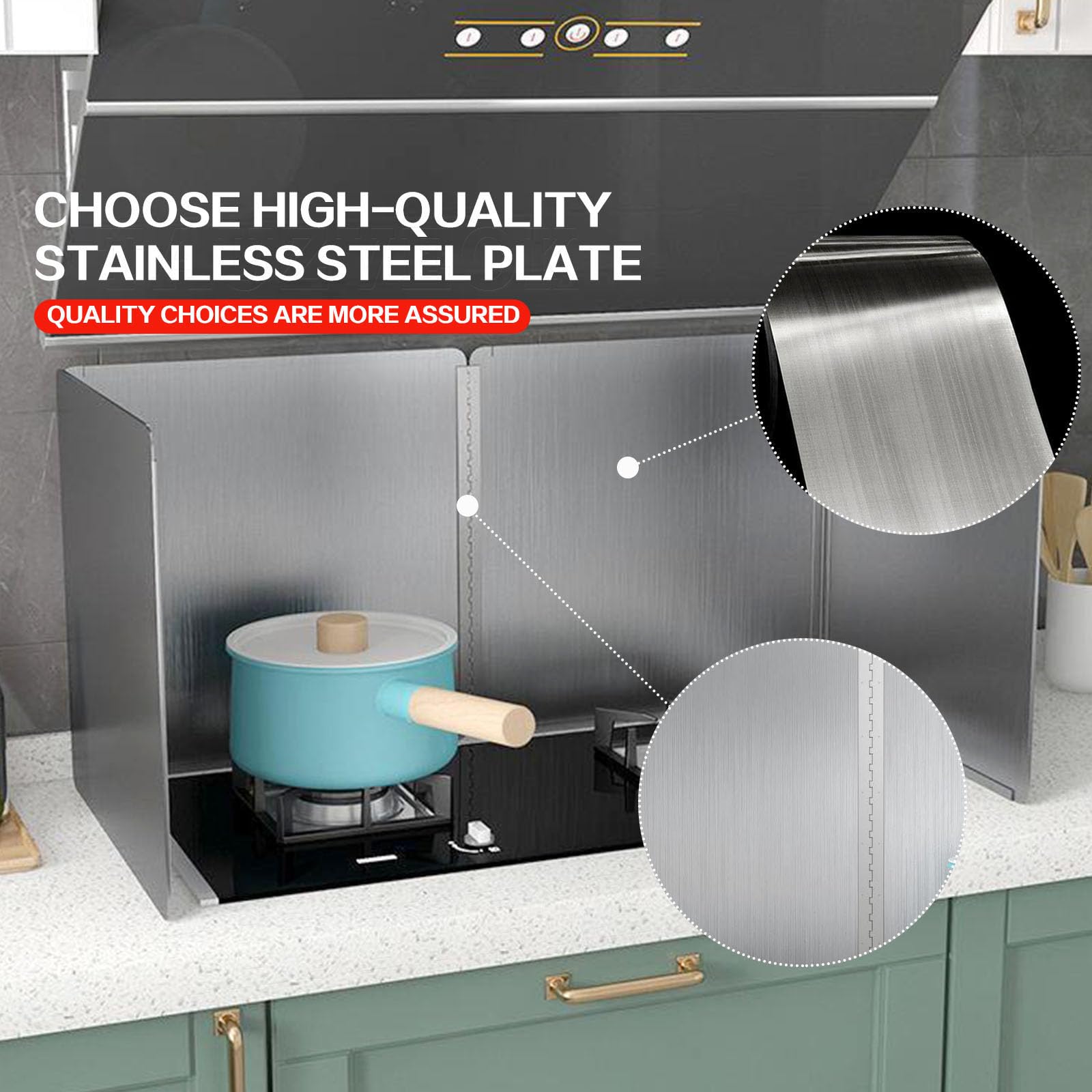 Edelstahl Spritzschutz Für Küche - Faltbare Spritzplatte Gegen Ölspritzer Beim Kochen