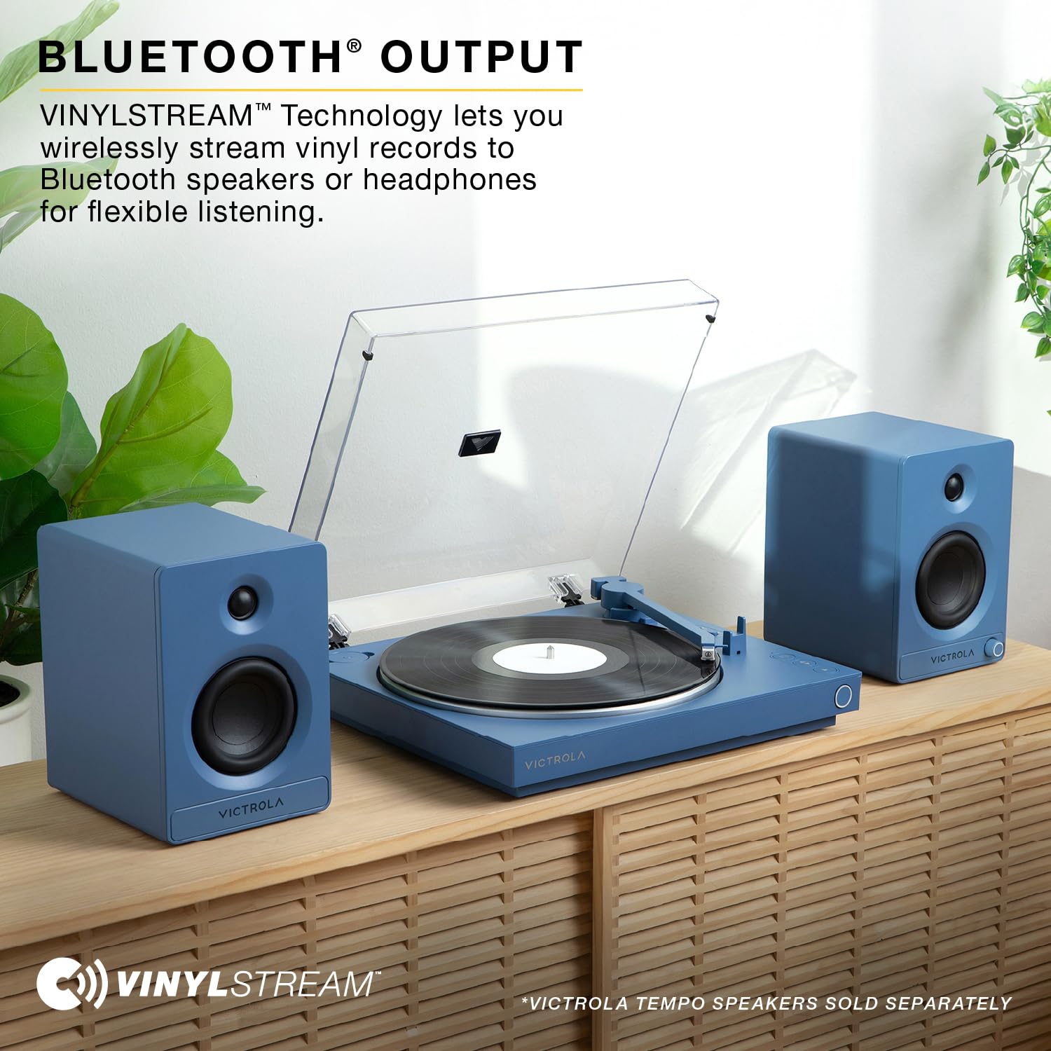 Victrola - Tourne-Disque Bluetooth entièrement Automatique avec Cartouche Audio Technica ATN3600L, Fonction de répétition Automatique, Lecteur de disques Vinyle à 2 Vitesses, Transmission