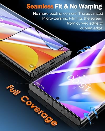 Miniatura 13 de LK Paquete de 3 protectores de pantalla para Samsung Galaxy S23 Ultra [no de vidrio] [compatible con desbloqueo de huellas dactilares] Protector