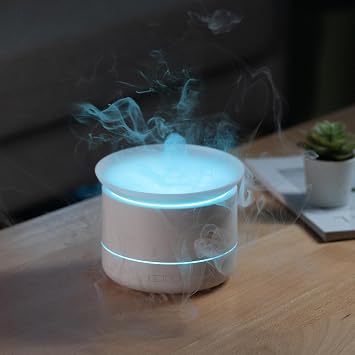 200ml Essential Oil Diffuser, Quiet Aromatherapy Mist Diffusers for Essential Oils, Cool Mist Air Humidifier Ultrasonic Oil Diffuser, 7 Colors Light for Bedroom, Home Office SPA Yoga White
