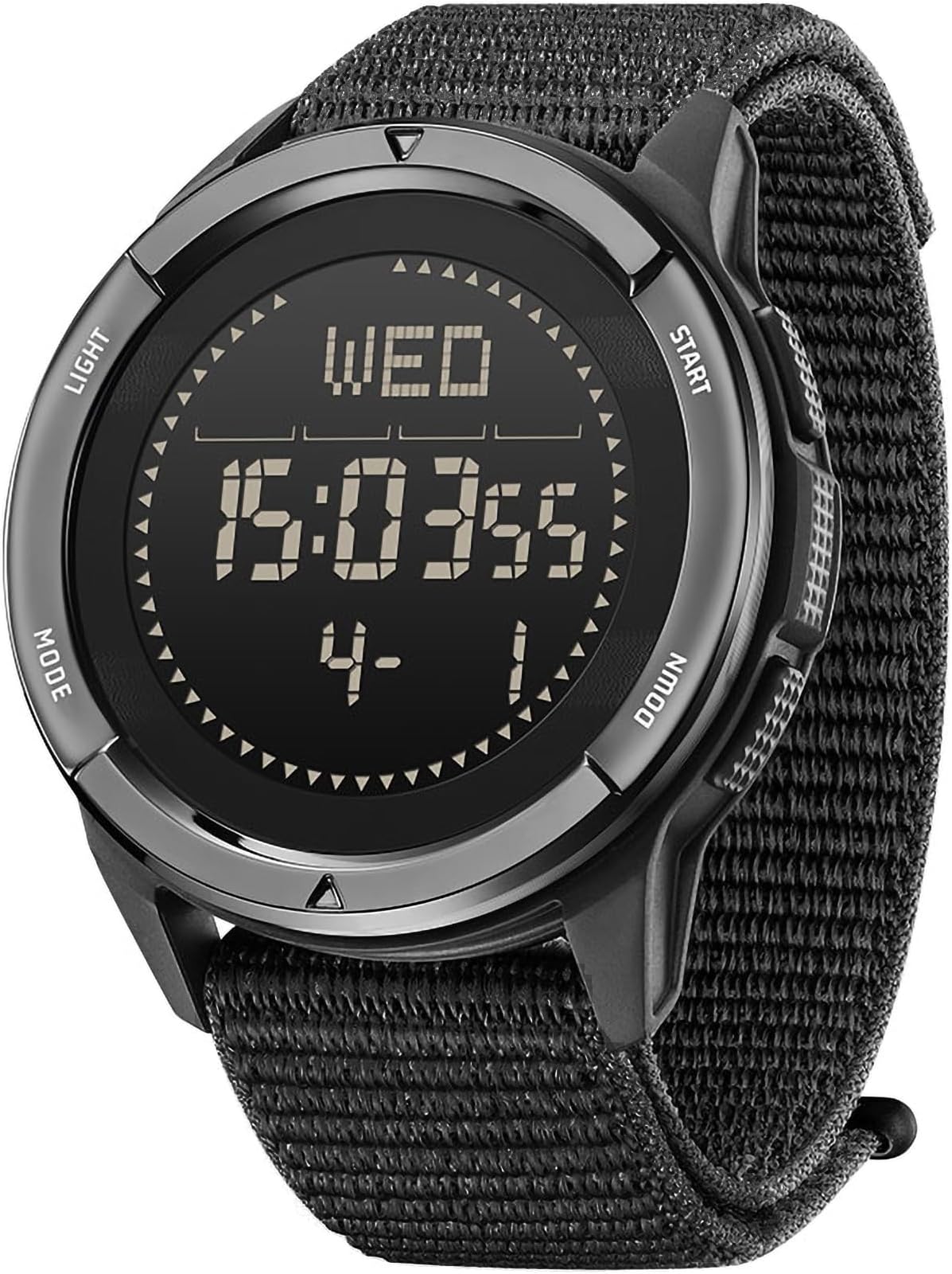 Tactical Watches for Men, Military Watches for Men, Waterproof 164FT, Fitness Watch, Mens Digital Watches with Compass, Metronome, Pedometer, Lightweight Breathable Nylon Watch