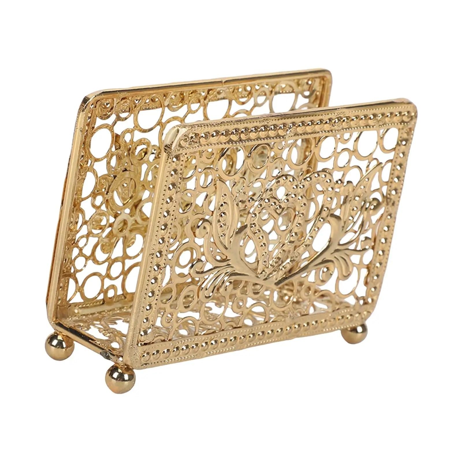 Napkin Holder Tabletop Napkin Holder Tissue Paper Storage Case for Living Room Kitchen Restaurant Dining Table Decoration(Gold)