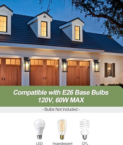 Miniatura 6 de LITFIT Paquete de 2 lámparas para exteriores del anochecer al amanecer, apliques cableados para exteriores con sensor de fotocélula, luces