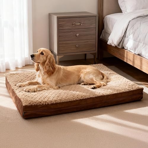 Miniatura 13 de Sytopia Cama lavable indestructible para perros grandes de 37 pulgadas – Felpa de doble cara, impermeable, funda extraíble, soporte ortopédico