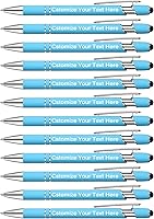 Vista 15 de Kingluu 12 Piezas Bolígrafos Personalizados con Stylus, Escritura Suave, Bolígrafos Personalizados de Tinta Negra con Tu Nombre Logo Mensaje Texto