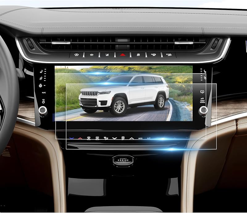 Película Protetora de Tela BIBIBO para Jeep Grand Cherokee L 2026+, Uconnect 12,3 polegadas, Transparente, Kit com 2