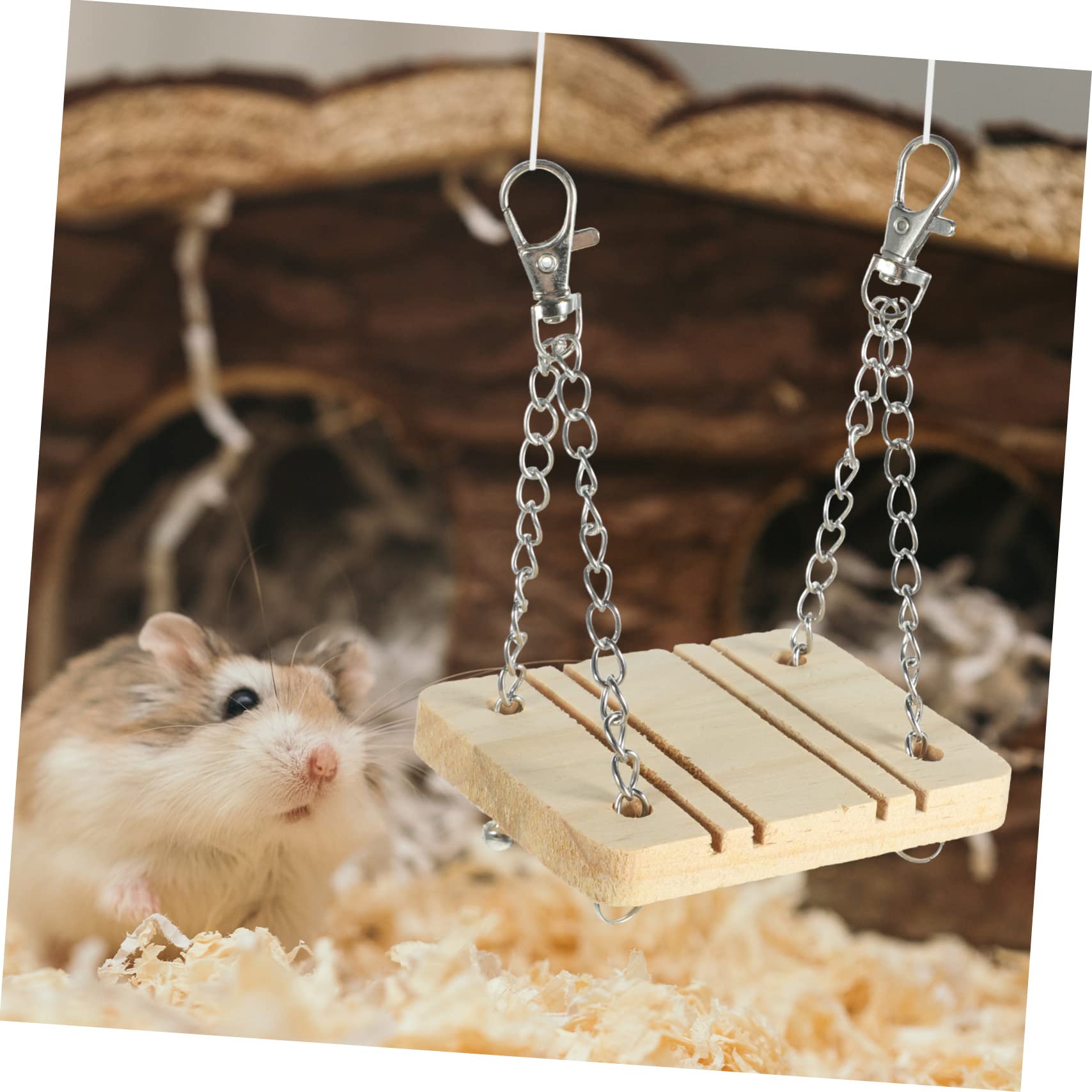 POPETPOP Holz-Hamster-wippe Kauspielzeug Naturholz Kleintier-schaukelspielzeug Beißspielzeug für Hamster Rennmäuse und Mäuse ohne Farbe oder Klebstoff