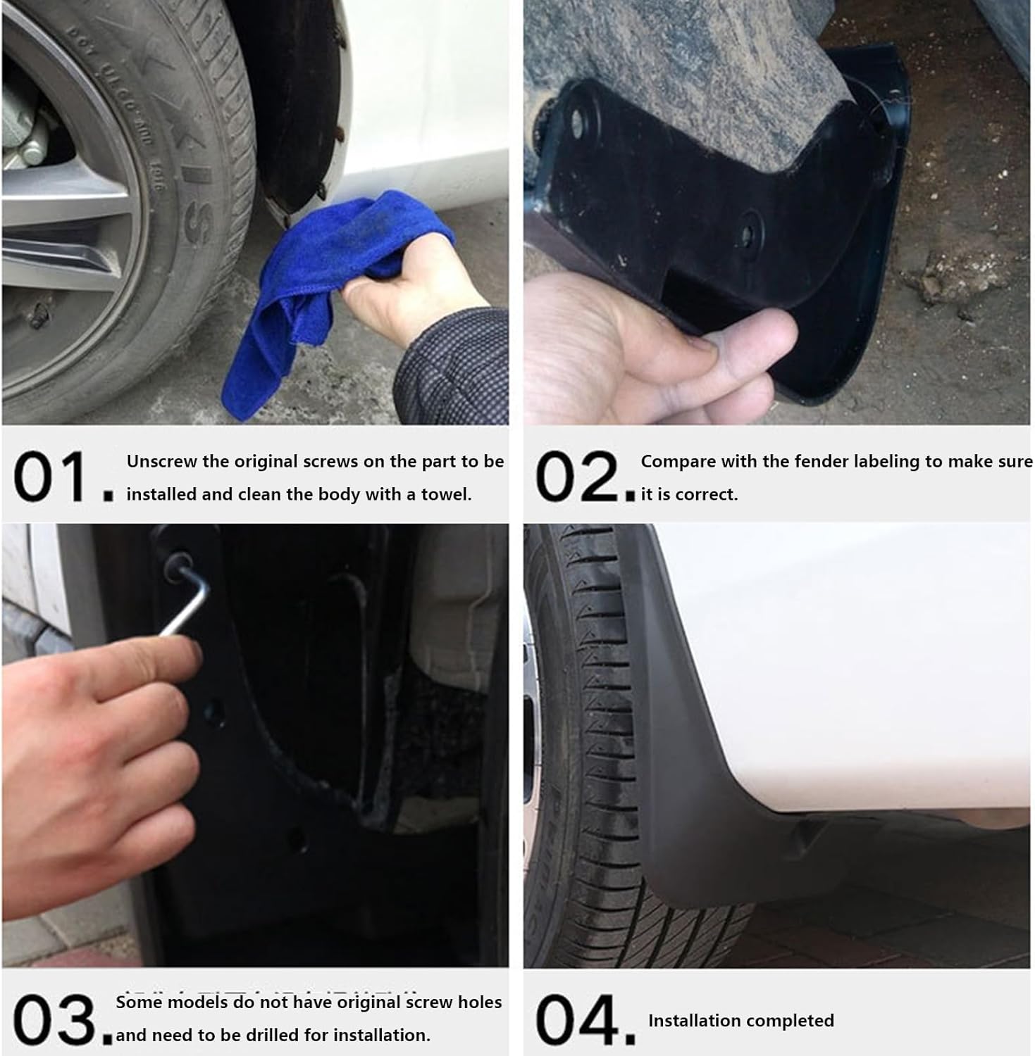 RePALY Car Mud Flaps Mudguard Splash Guards Mudguard Front Rear Wheel for Subaru Crosstrek XV 2024 2025 Front and Rear Mudflaps Car 4-PC Auto Accessories