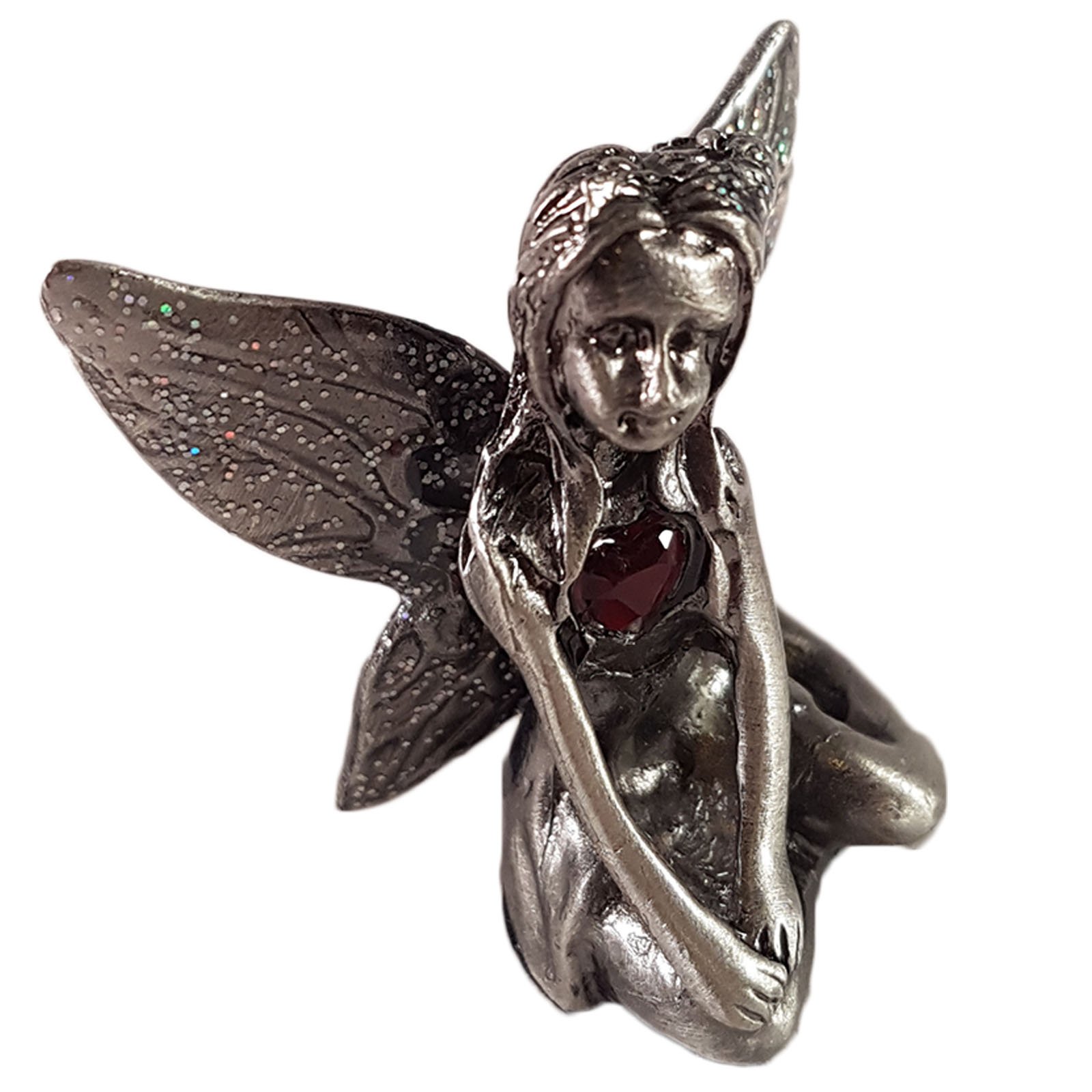 Leonardo Collection Birthstone Pewter Fairy Gemstone Ornament (January)