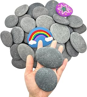 30PCS Painting Rocks, 2"-3" Inches DIY Rocks Flat & Smooth Kindness Rocks for Arts, Crafts, Decoration, Natural River Rocks for Painting,Hand Picked for Painting Rocks