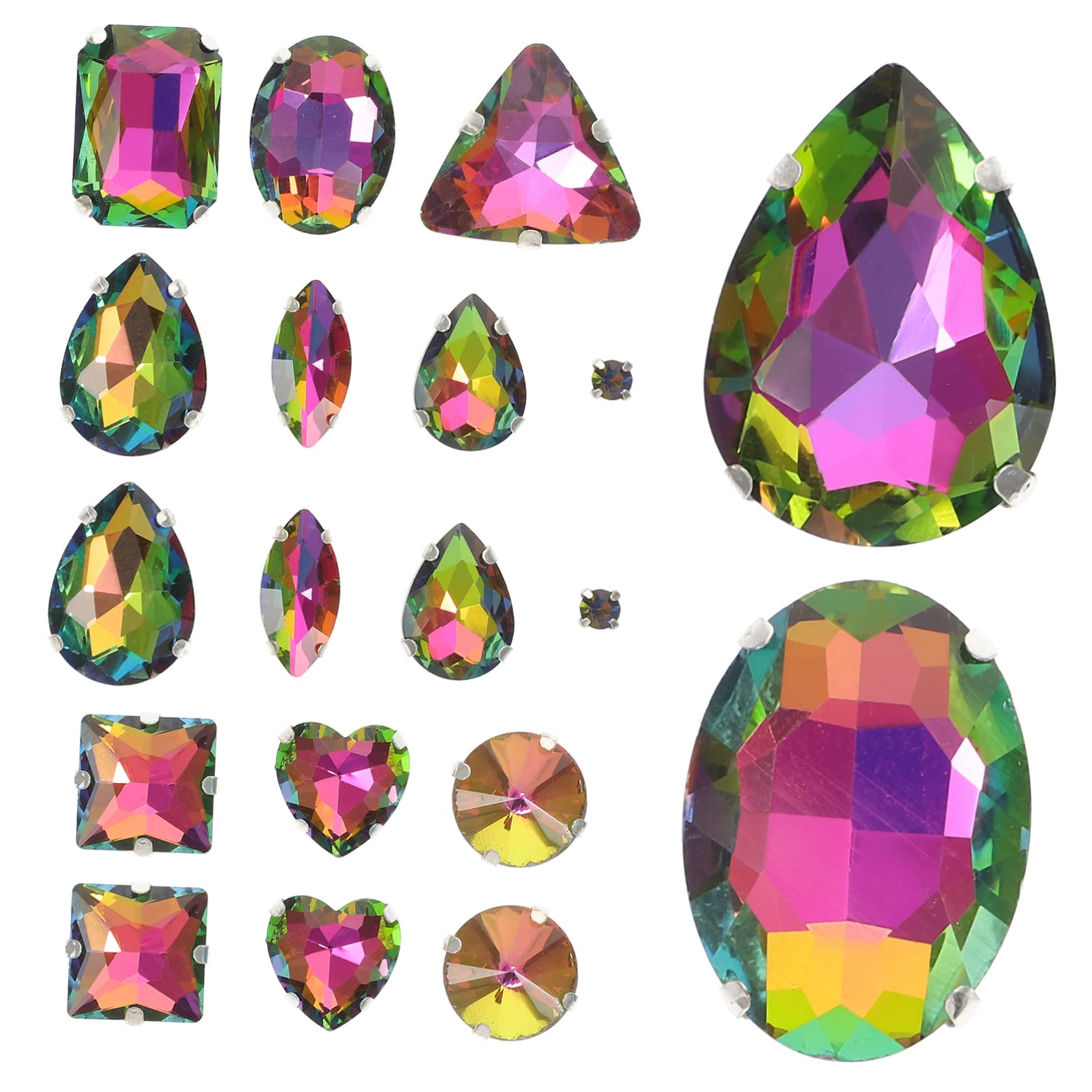 TEHAUX 150stücke Glitzer-strasssteine Mit Krallen Für Diy-bastelprojekte Bunte -rhinestones Zum Aufnähen Kleidung Taschen Und Handyhüllen Dekorationselemente Für Handarbeiten
