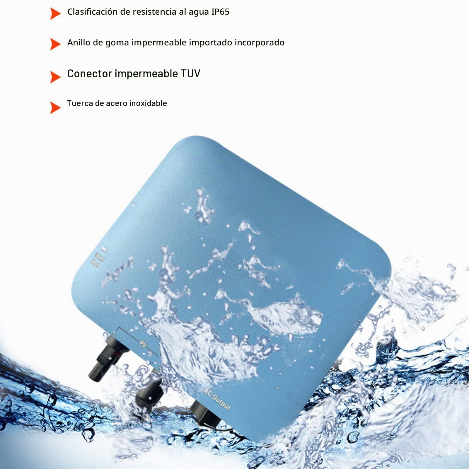 Microinversor Solar, Enchufe Europeo, 120V, 230V, Inversor de Onda Sinusoidal, Protección de Voltaje, MPPT, Alta Precisión para Transporte (1000W)