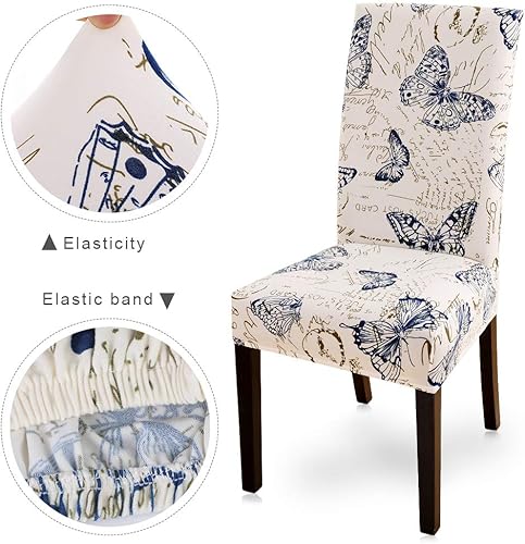 Miniatura 4 de SearchI Paquete de 6 fundas para sillas de comedor (mariposa), fundas para sillas de comedor (mariposa), fundas para banco de comedor tapizadas