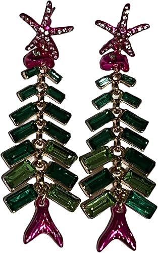 Betsey Johnson Pendientes colgantes de Navidad