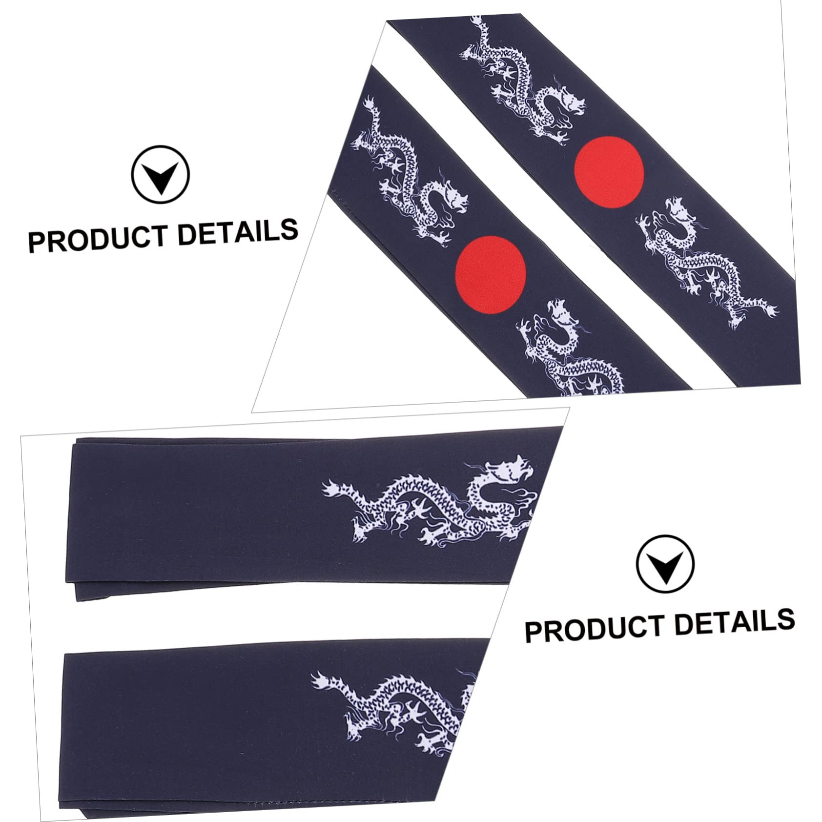 Didiseaon 10pezzi Fascia Giapponese Bushido Bandana Sportiva Per Allenamento Yoga Corsa e Karate Facile Da Indossare Adatta Diverse Forme Di Testa Con Design Drago