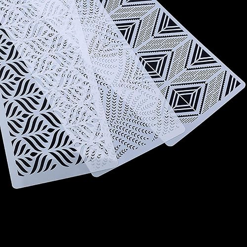 Miniatura 9 de RAYNAG 3 plantillas de decoración de tartas, moldes de plástico, moldes para tartas florales, moldes para galletas, fondant, postres, plantillas de