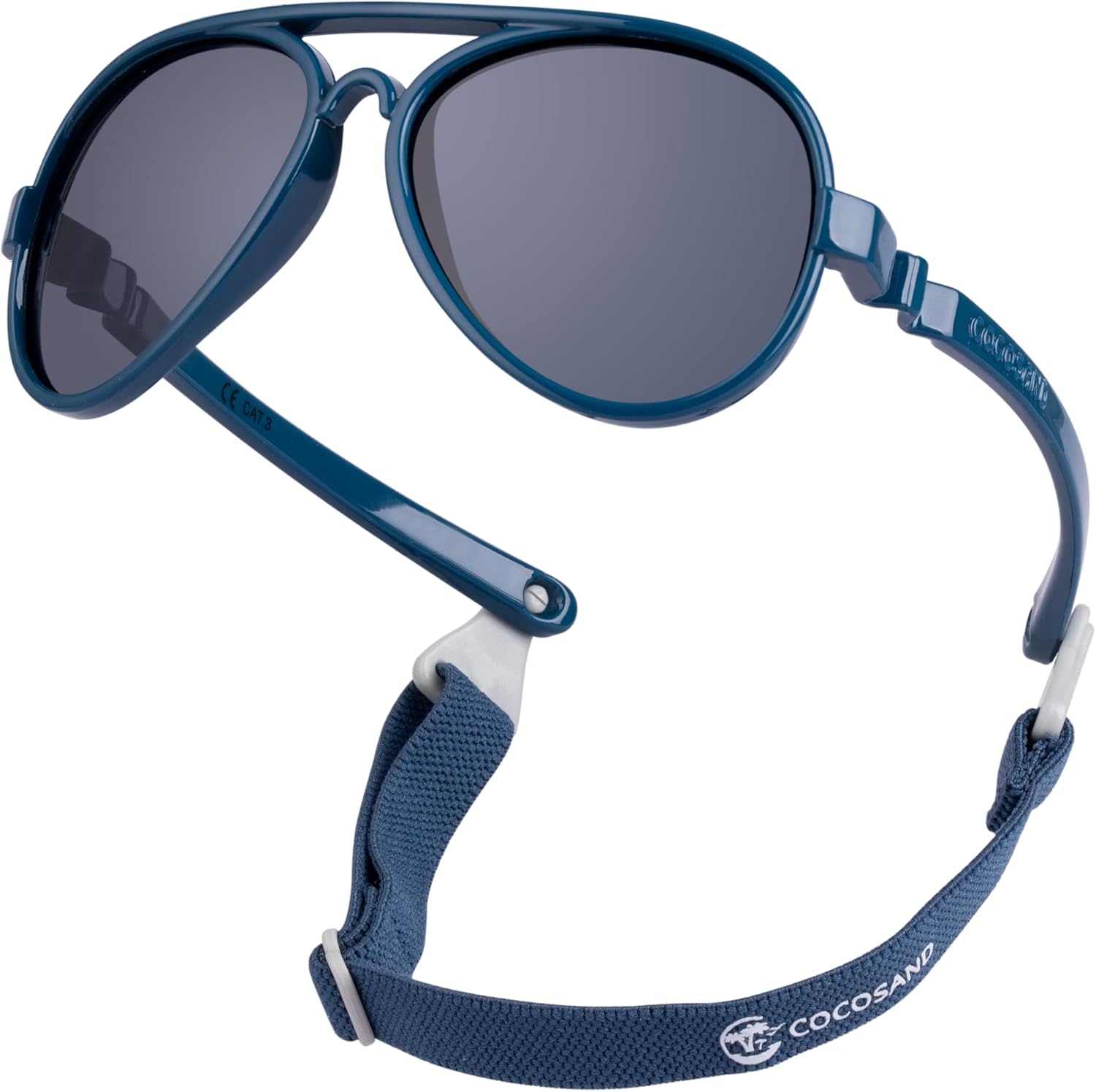 COCOSAND Baby Aviator Polarized Sunglasses with Adjustable Strap for Baby Infant Girl Boy 0-18 Months