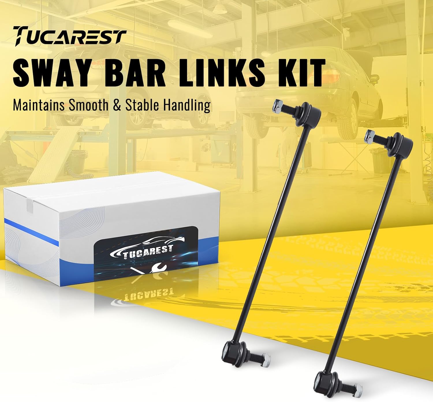 TUCAREST Front Stabilizer Sway Bar Link 2Pcs K750155 Compatible With 09-17 Chevy Traverse [08-17 Bu-ick Enclave] 07-16 G-MC Acadia 07-10 Sa-turn Outlook [# 15127978 20905104]
