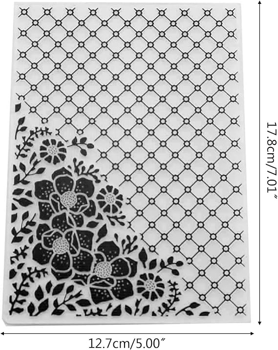 Exquisite Floral Embossing Template Mold DIY Plastic Scrapbooking Photo Album Card Paper DIY Craft Decoration 5x7 Inches Flower Embossing Folders for Card Making Embossing Folders Template Paper Card