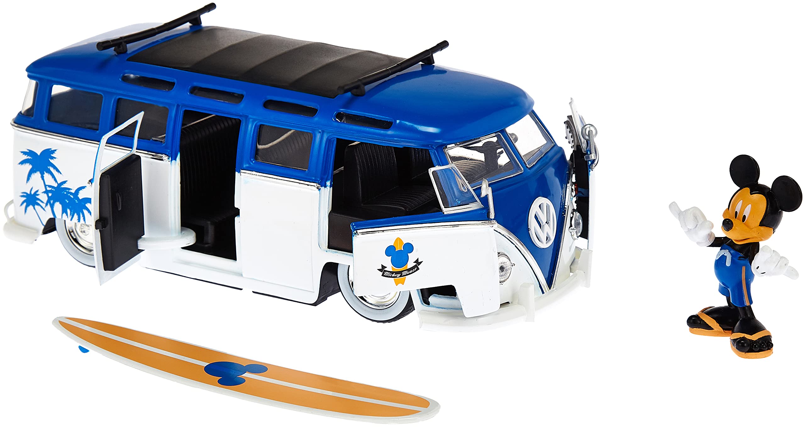 Jada Toys Mickey Van with Figure, 1:24 Scale, Black, Kid, Unisex, Cartoon, Van