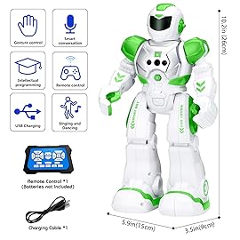 KingsDragon Robots Toy for Kids, RC Gesture Sensing Toy, Interactive Walking Singing Dancing Robot Birthday Presents for Boys Girls Age 6 7 8 9 Years Old,Green