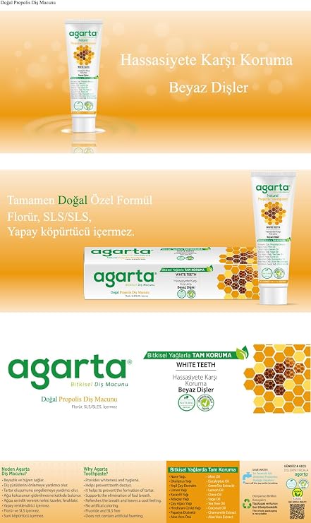 Agarta Doğal Propolisli Florürsüz Diş Macunu 100 ml