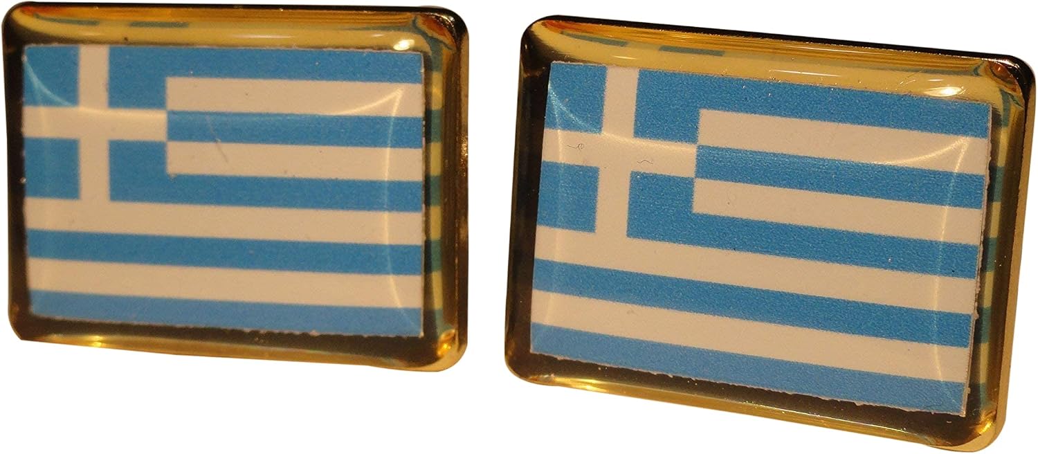 Greek Flag Cufflinks, Lapel Pins, Tie Bars, Earrings, Jewelry and Accessories
