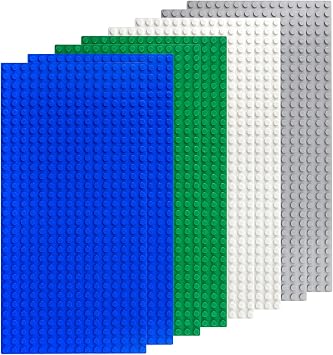 winbest 8 Pack Classic Baseplates 4 Colors Square Building Board BasePlates