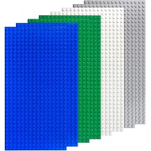 winbest 8 Pack Classic Baseplates 4 Colors Square Building Board BasePlates | with 16 x 32 Stud Board 12.9 x 25.6 CM Building Base Compatible with Lego, All Major Brands, Build and Display Board Set